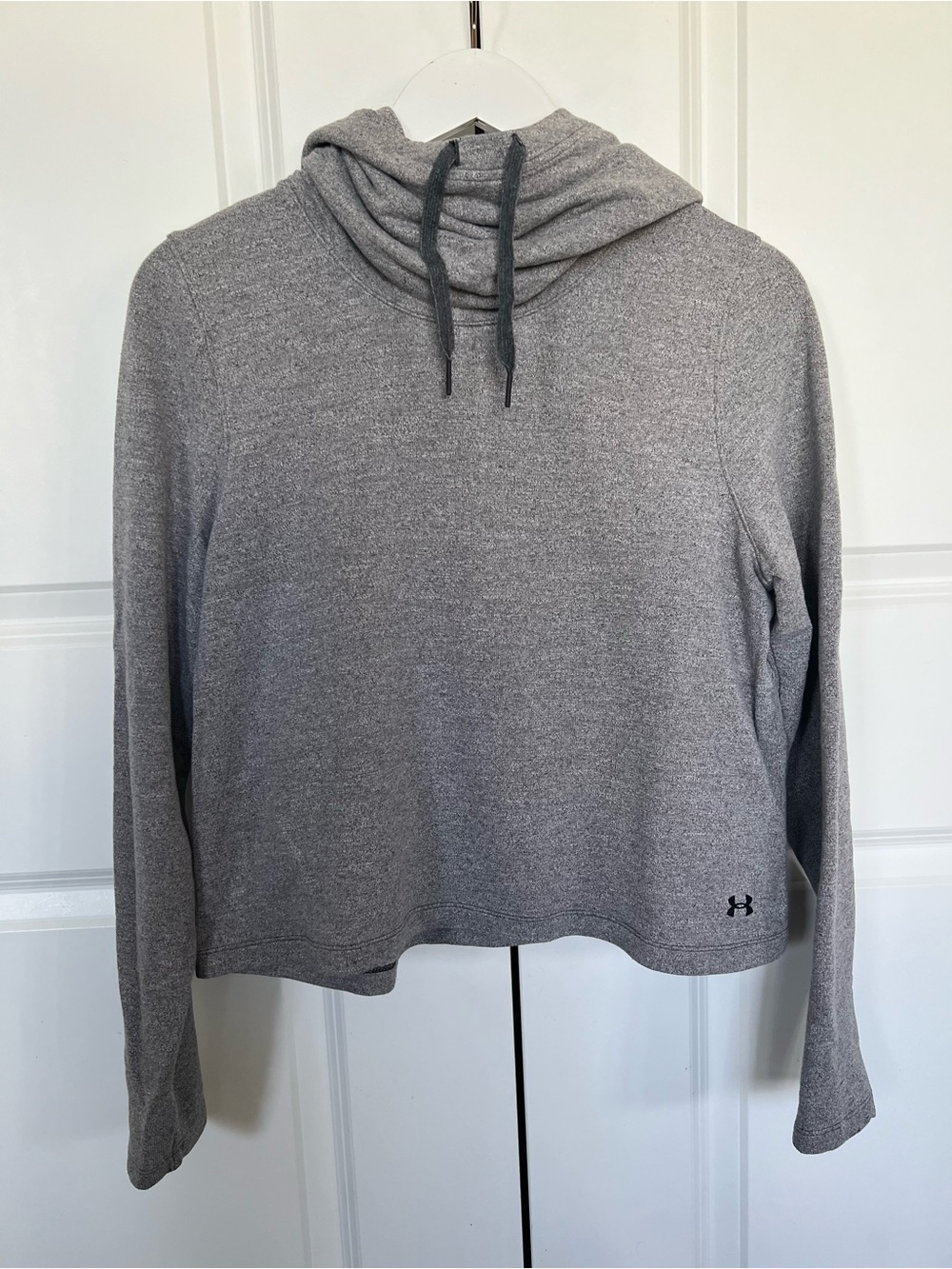 Under Armour Women's Heather Gray Hooded Crop Pullover